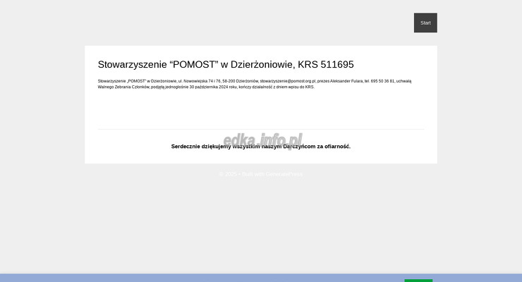 fundacja-pomost-pomoc-polakom-na-wschodzie wygląd strony