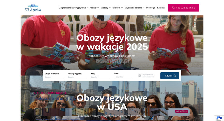 agencja-turystyki-jezykowej-lingwista wygląd strony