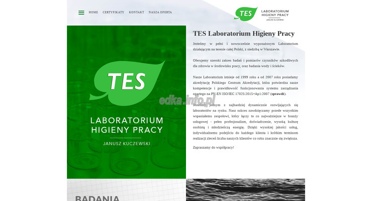 tes-laboratorium-higieny-pracy-janusz-kuczewski wygląd strony