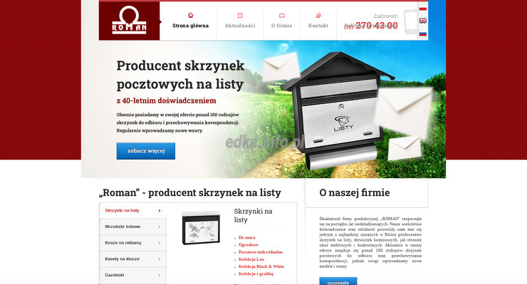 Roman producent skrzynek na listy strona WWW