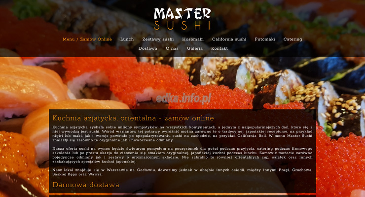 Master Sushi Bartosz Radziwiłłów strona WWW