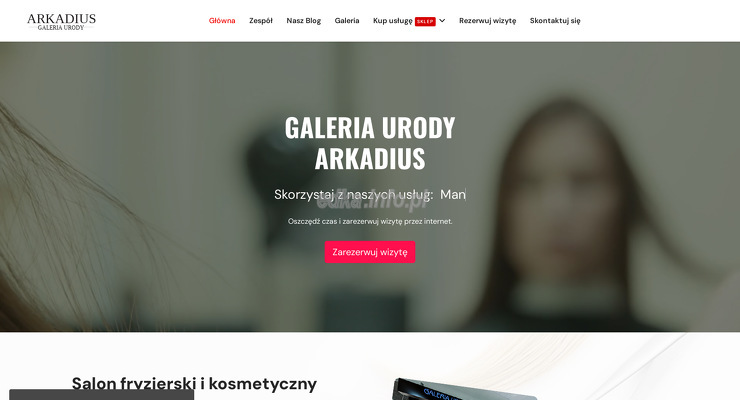 galeria-urody-arkadius wygląd strony