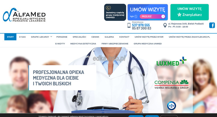 alfamed-specjalistyczne-poradnie-lekarskie wygląd strony