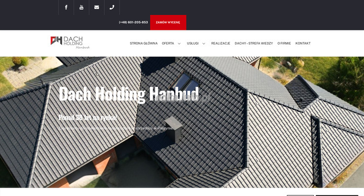 dach-holding-hanbud wygląd strony