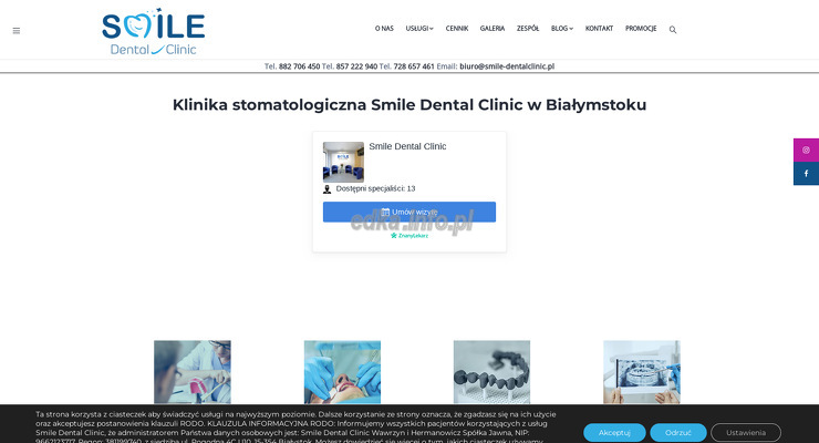 smile-dental-clinic wygląd strony