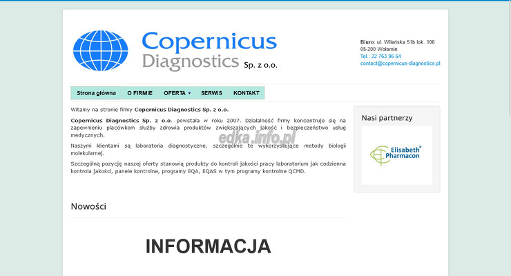 copernicus-diagnostics-sp-z-o-o wygląd strony