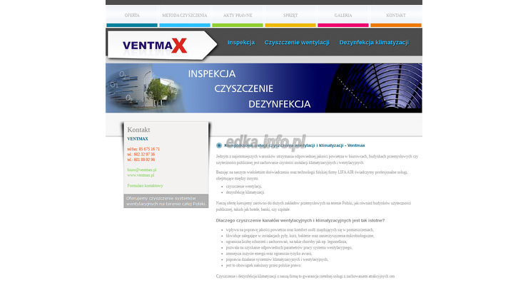 ventmax wygląd strony